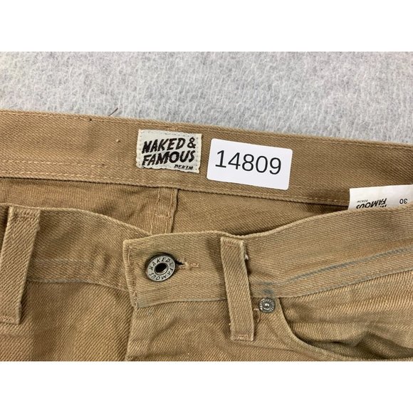 Naked & Selvedge Weird Guy Selvedge 5‎ Pocket Jeans (Men's 30x33) Beige - Picture 7 of 16